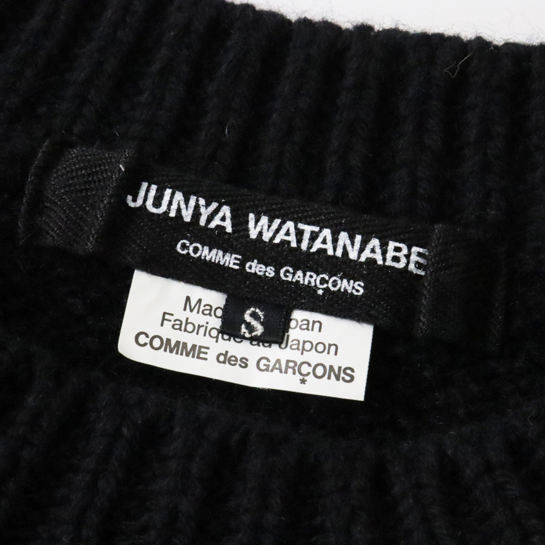 メンズ ジュンヤワタナベ コムデギャルソン JUNYA WATANABE 2018AW ウール混 変形ニット トップス S/ブラック  セーター【2400013500746】