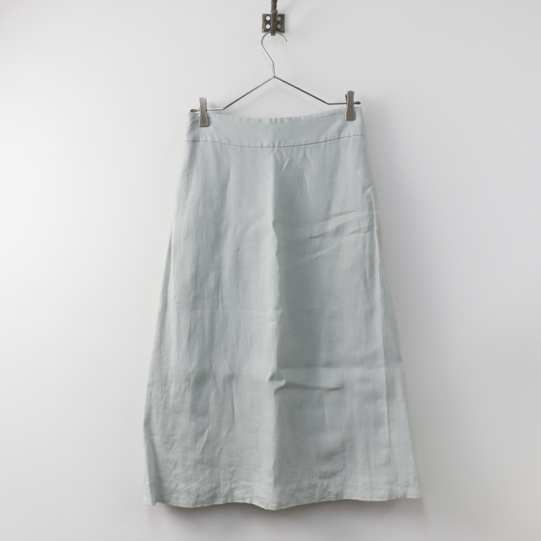 MARGARET HOWELL(マーガレットハウエル)の美品 2023SS マーガレットハウエル MARGARET HOWELL LIGHT LINEN タックスカート 1/ライトグレー ボトムス【2400013515870】 レディースのスカート(ひざ丈スカート)の商品写真