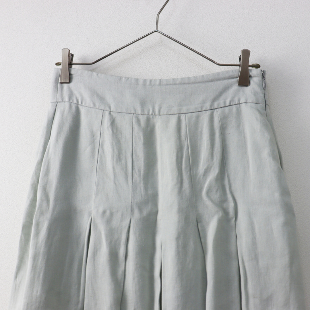 MARGARET HOWELL(マーガレットハウエル)の美品 2023SS マーガレットハウエル MARGARET HOWELL LIGHT LINEN タックスカート 1/ライトグレー ボトムス【2400013515870】 レディースのスカート(ひざ丈スカート)の商品写真