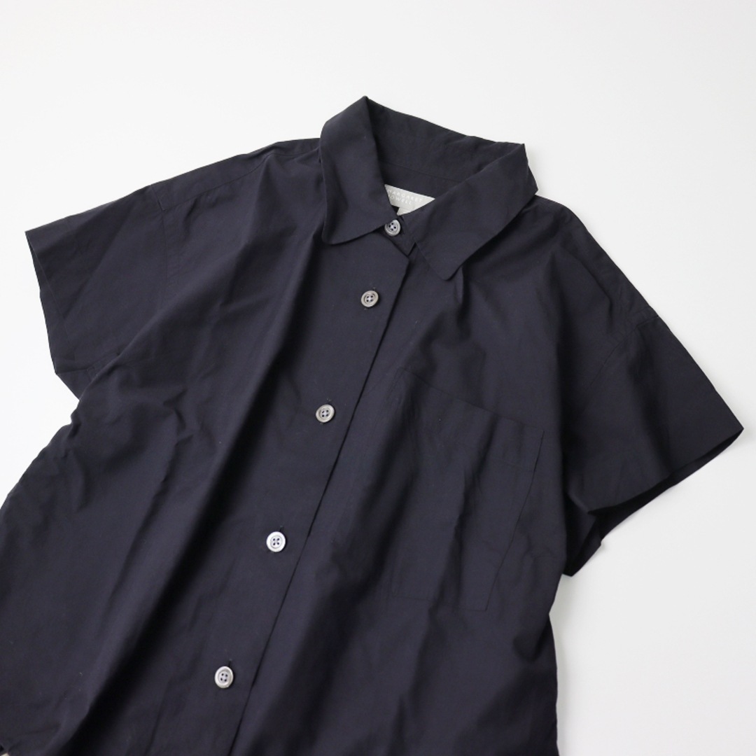 美品 2023SS マーガレットハウエル MARGARET HOWELL COTTON POPLIN 半袖シャツ 1/ネイビー  トップス【2400013515849】 | フリマアプリ ラクマ