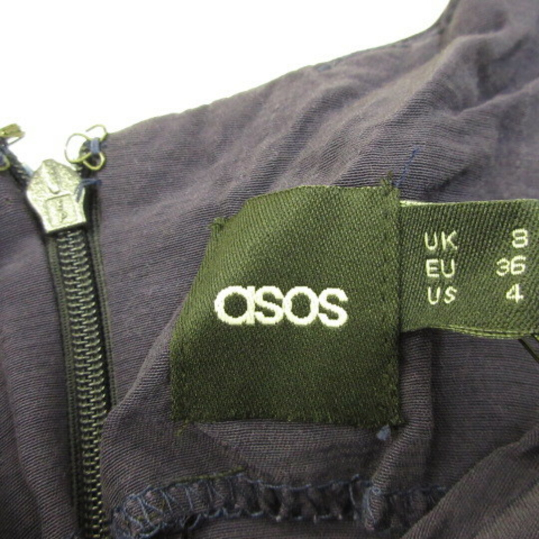 asos(エイソス)のエイソス asos タイトワンピース 半袖 ひざ丈 紺 36 *A354 レディースのワンピース(ひざ丈ワンピース)の商品写真