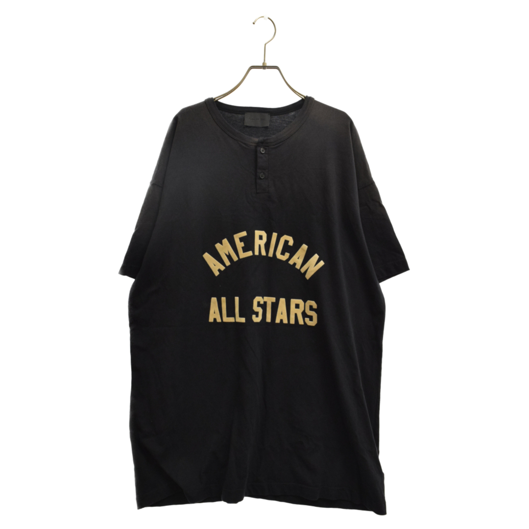 FEAR OF GOD フィアオブゴッド SEVENTH COLLECTION American All Stars デストロイ加工 ヘンリーネック 半袖Tシャツ カットソー ブラック