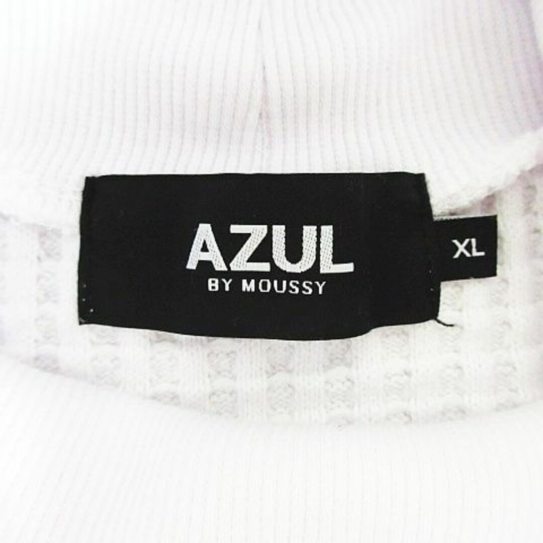 AZUL by moussy(アズールバイマウジー)のアズールバイマウジー カットソー 長袖 タートルネック ヘビーワッフル XL 白 メンズのトップス(Tシャツ/カットソー(七分/長袖))の商品写真