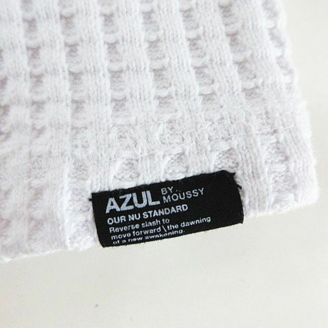 AZUL by moussy(アズールバイマウジー)のアズールバイマウジー カットソー 長袖 タートルネック ヘビーワッフル XL 白 メンズのトップス(Tシャツ/カットソー(七分/長袖))の商品写真