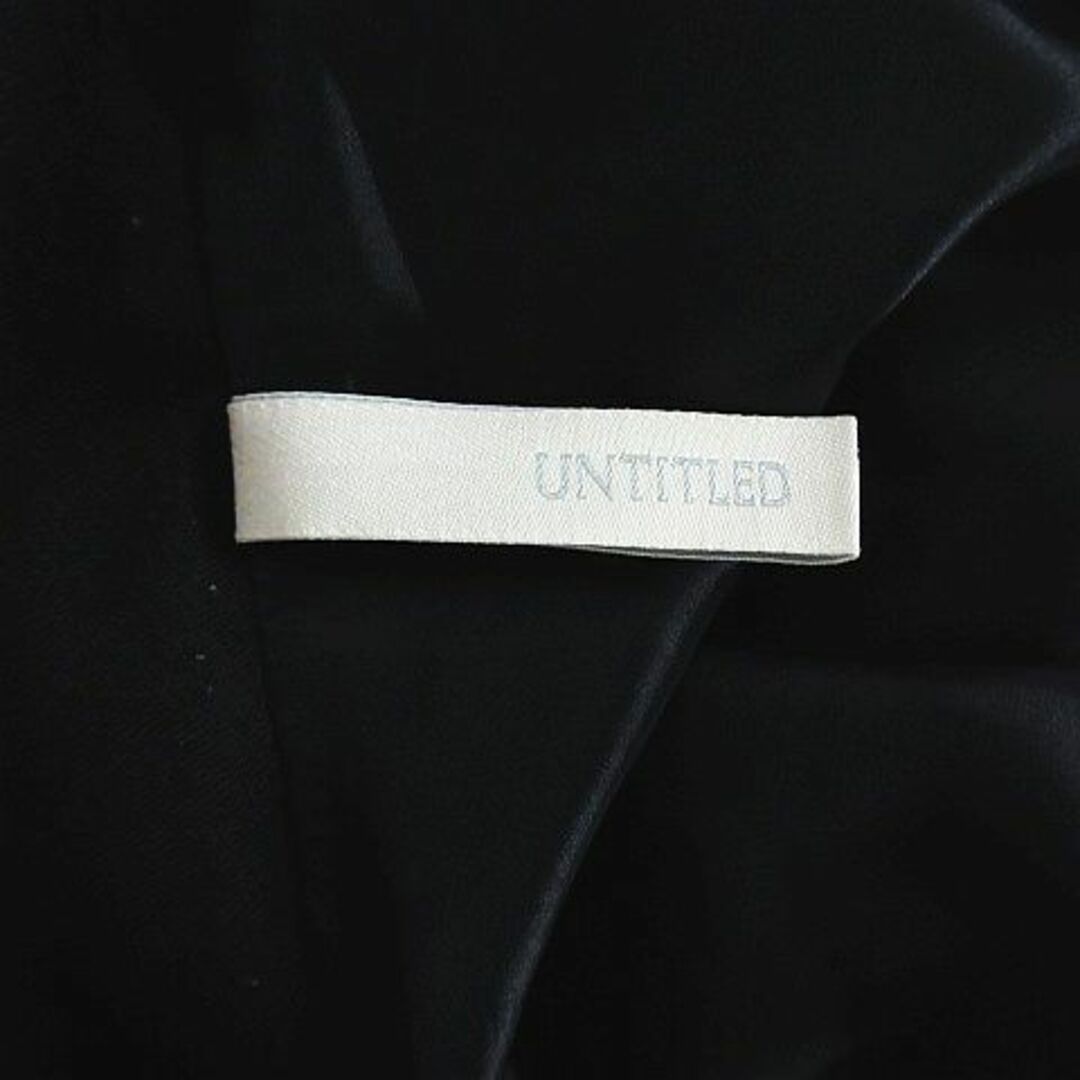 UNTITLED(アンタイトル)のアンタイトル スカート ミニ丈 フレア ボーダー タック ウール混 0 ブラック レディースのスカート(ミニスカート)の商品写真