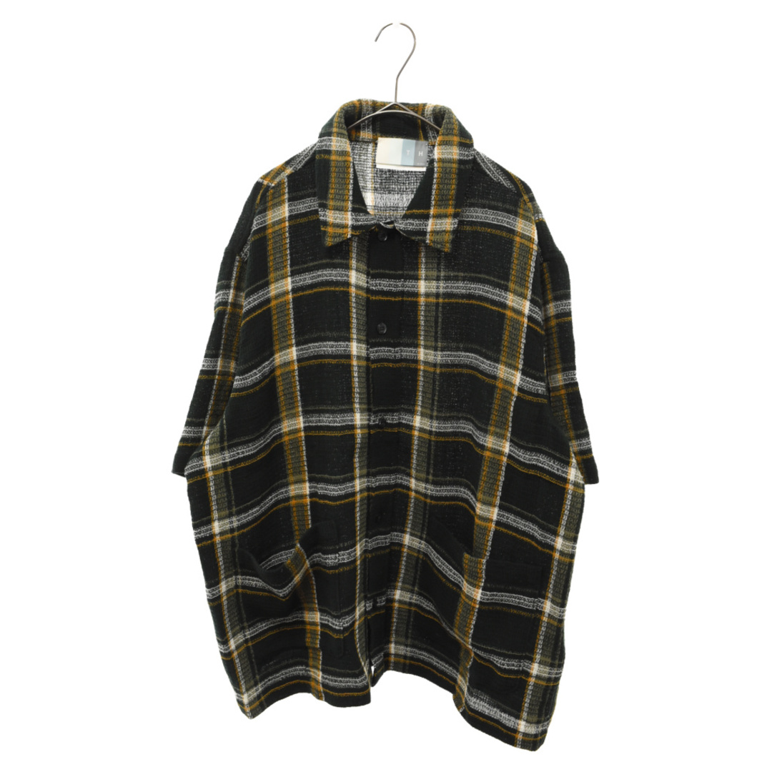 KITH キス 23SS Shadow Plaid Boxy Collared Overshirt Stadium シャドー プレイド ボクシー カラー オーバーシャツ スタジアム 半袖シャツ グリーン