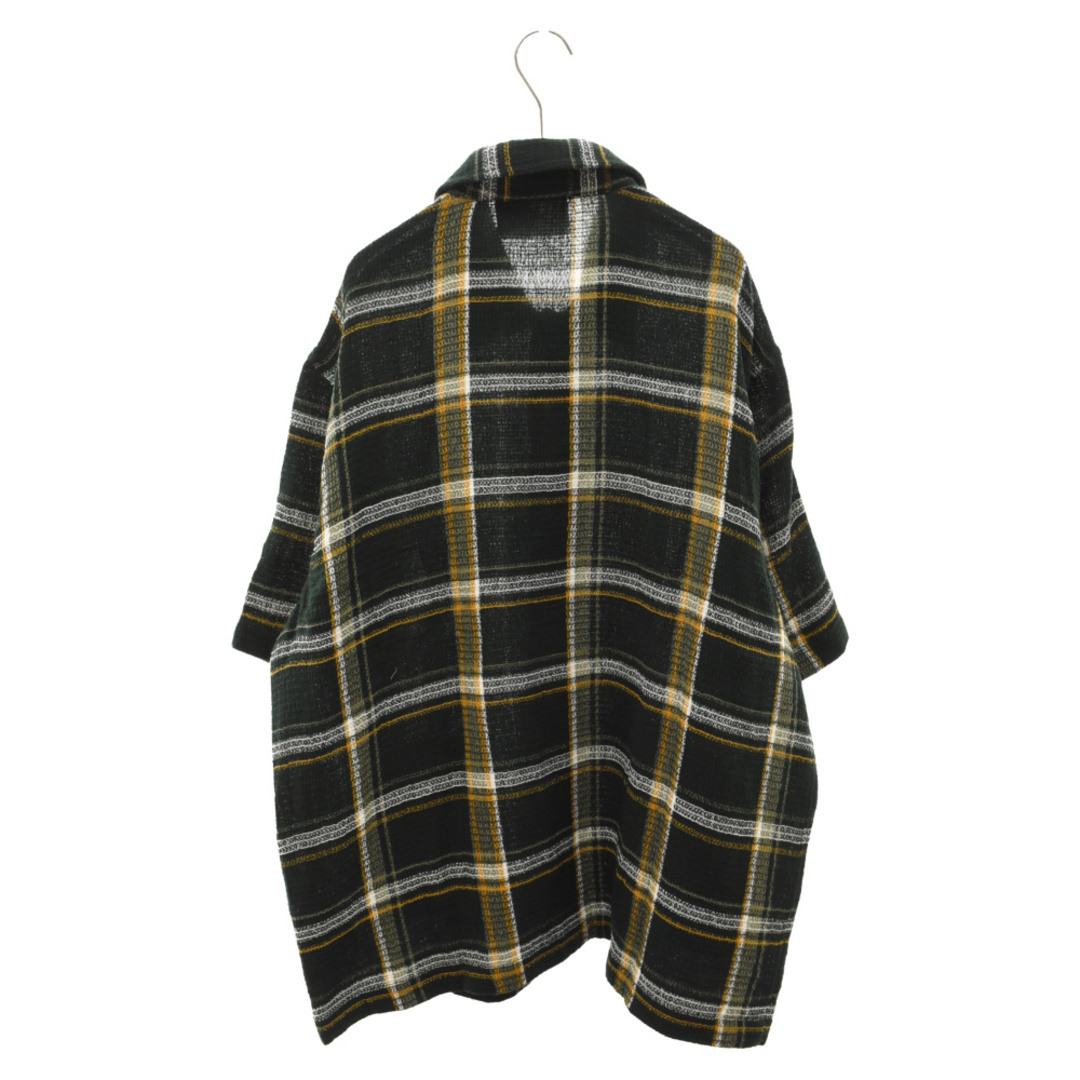 KITH キス 23SS Shadow Plaid Boxy Collared Overshirt Stadium シャドー プレイド ボクシー カラー オーバーシャツ スタジアム 半袖シャツ グリーン 1