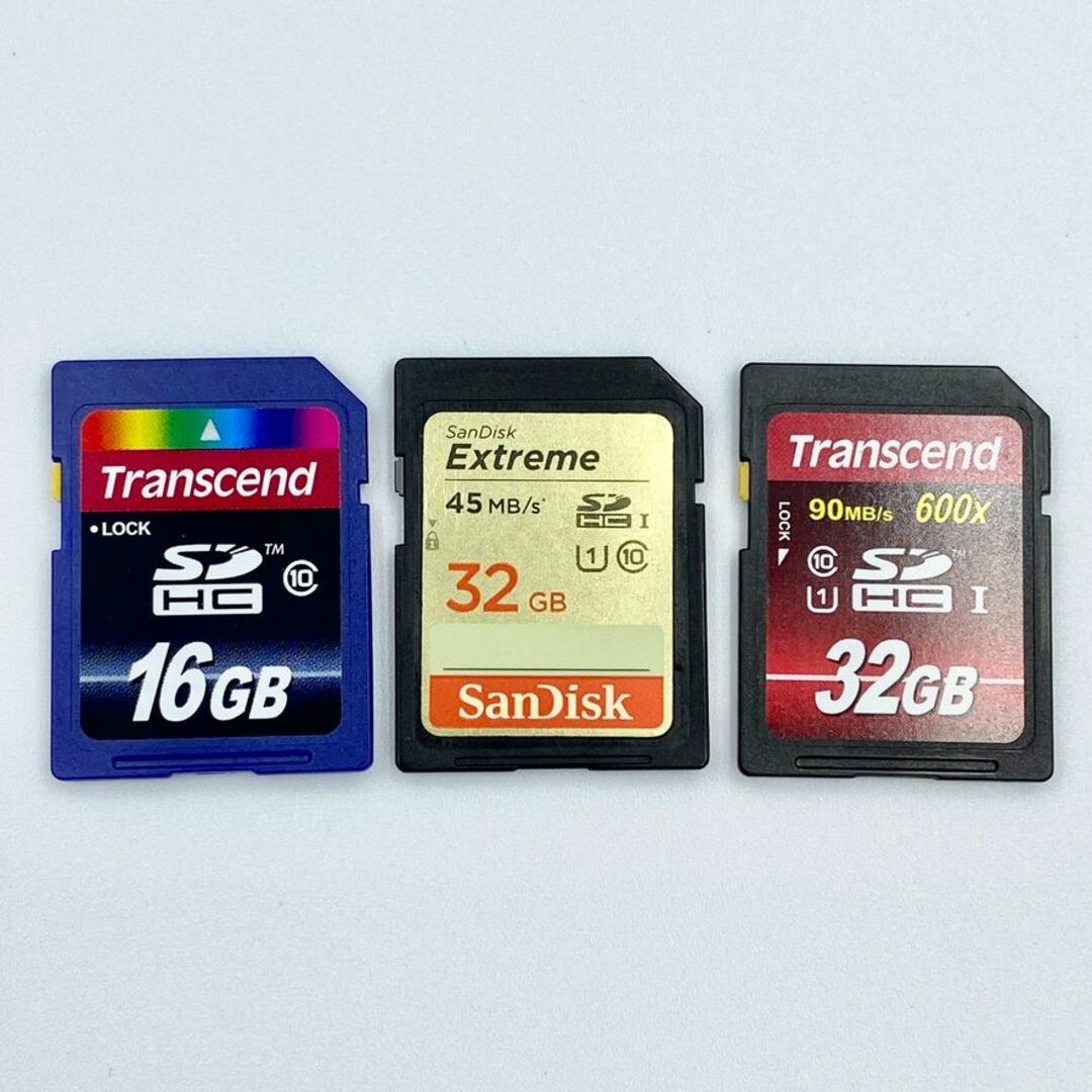 Transcend(トランセンド)のSDカード SDHCカード 32GB×2枚 ＋ 16GB×1枚 スマホ/家電/カメラのPC/タブレット(PC周辺機器)の商品写真