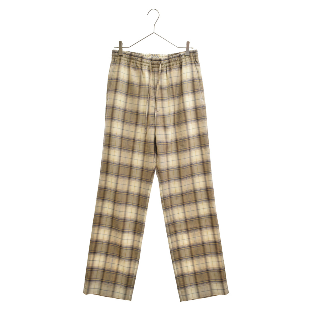 AURALEE オーラリー 23AW SUPER LIGHT WOOL CHECK EASY SLACKS スーパーライトウールチェックイージースラックス ブラウン A23AP02LC