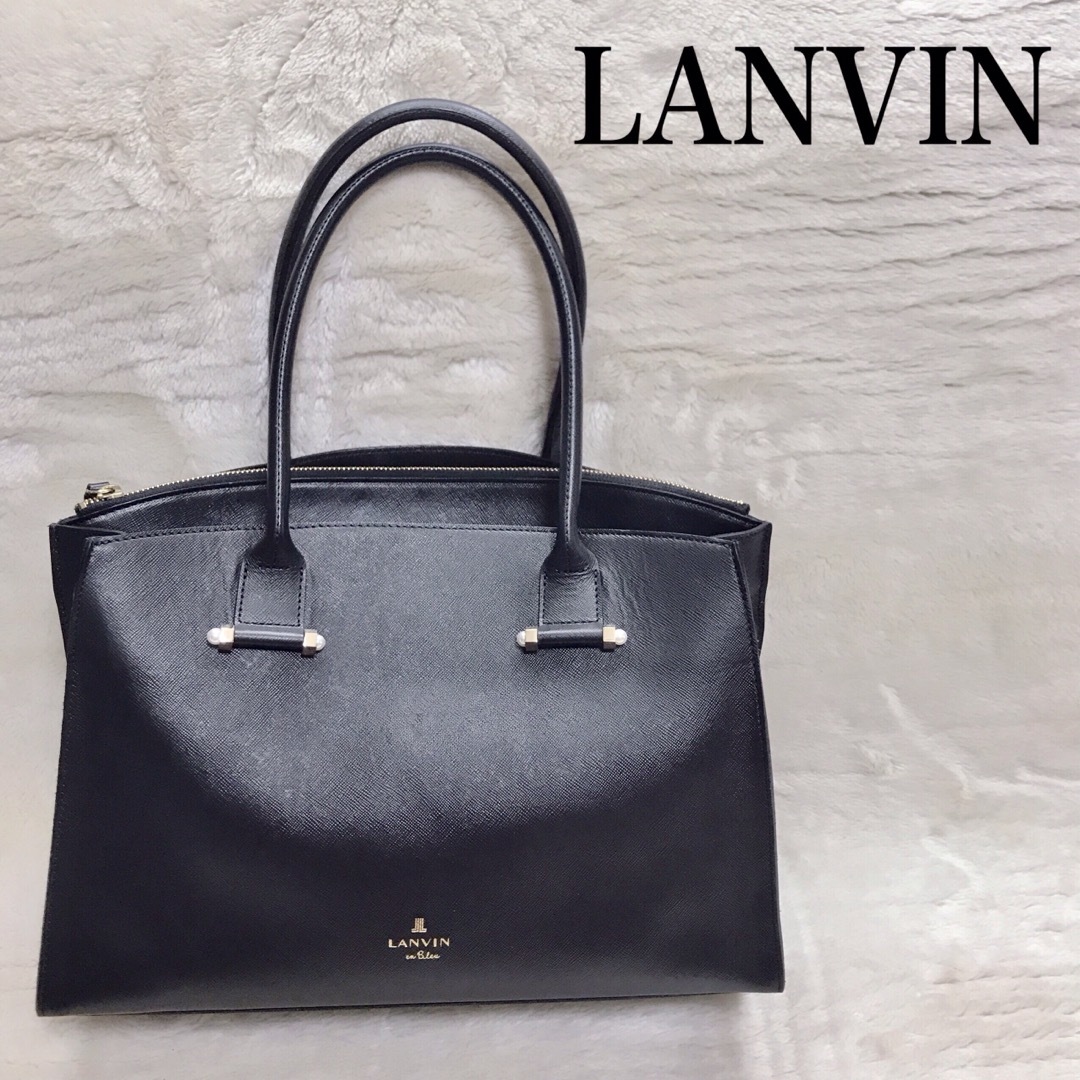 美品 LANVIN en Bleu トートバッグ ハンドバッグ オールレザー