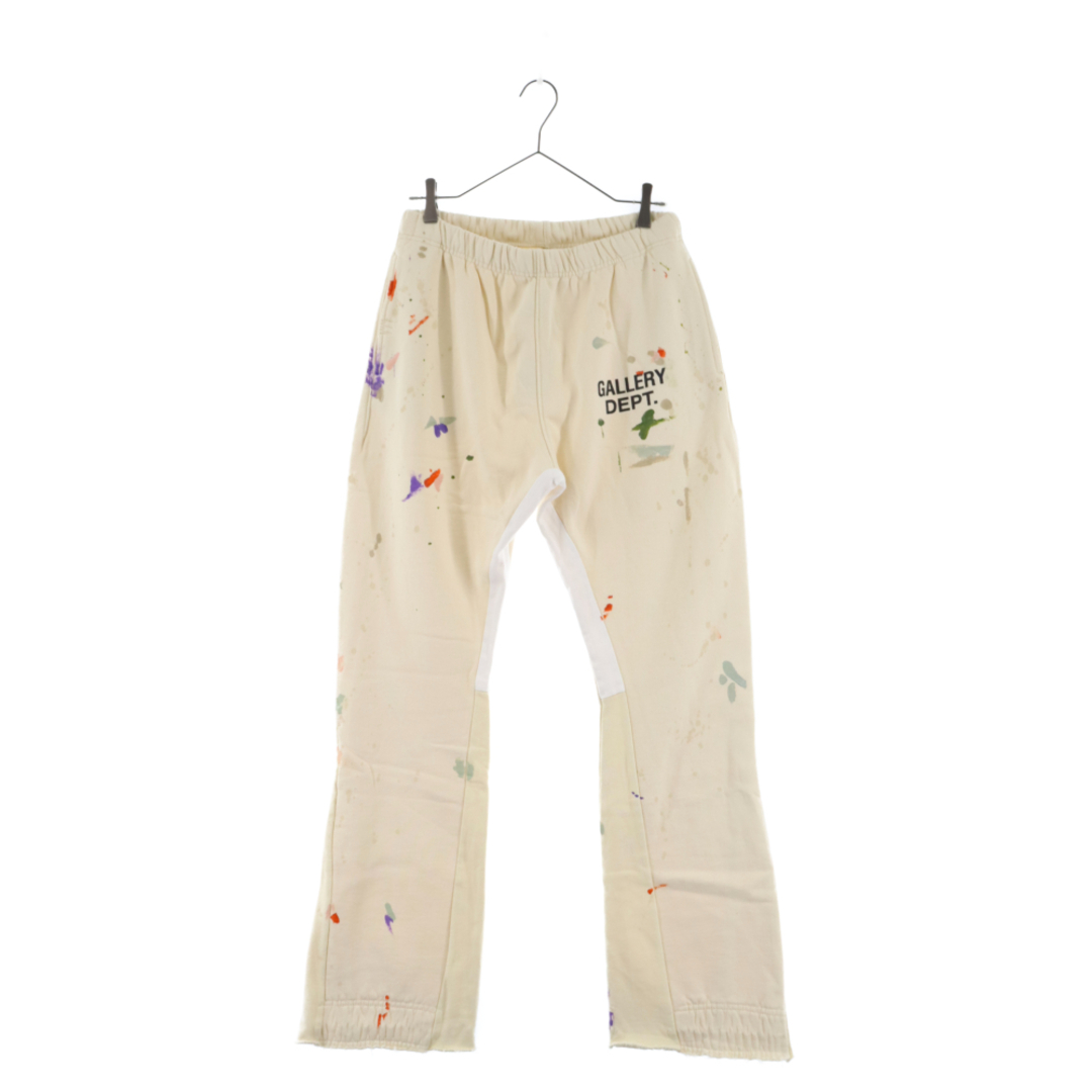 GALLERY DEPT. 2023SS GD Painted Flare Sweatpant ギャラリーデプト GDペインテッドフレアスウェットパンツ ペンキ・ヴィンテージ加工 ロゴプリント カットオフ クリーム サイズM【230528】【新古品】【me04】