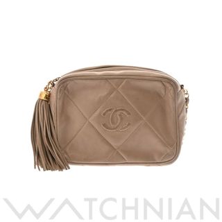 シャネル(CHANEL)の中古 シャネル CHANEL 0番台 レディース ショルダーバッグ ベージュ /ゴールド金具 ラムスキン(ショルダーバッグ)