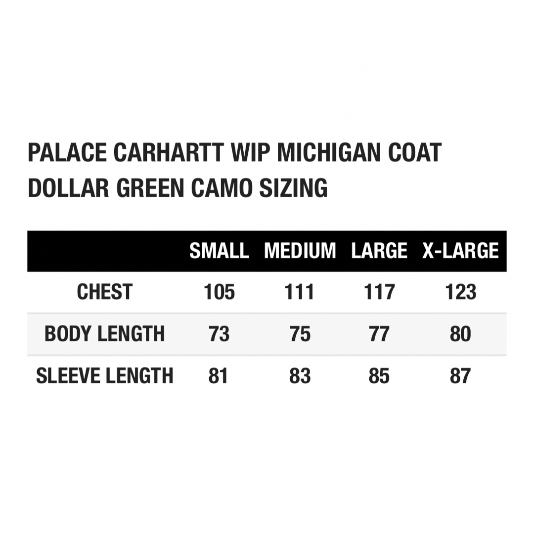 PALACE x Carhartt Wip Michigan Coat Camo