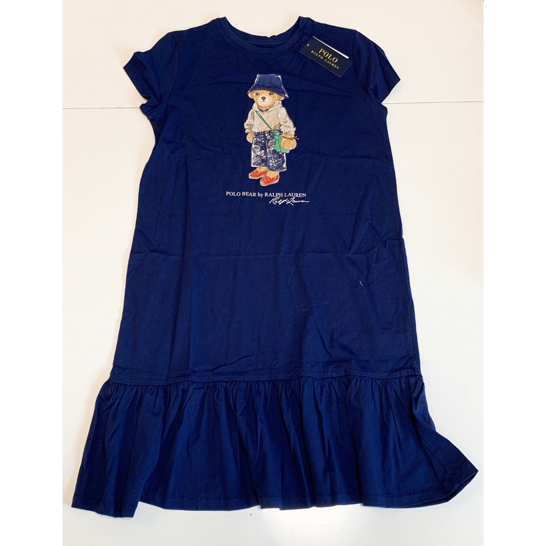 新品】ラルフローレン ポロベア ミサンガ Tシャツ ワンピース ネイビー L-
