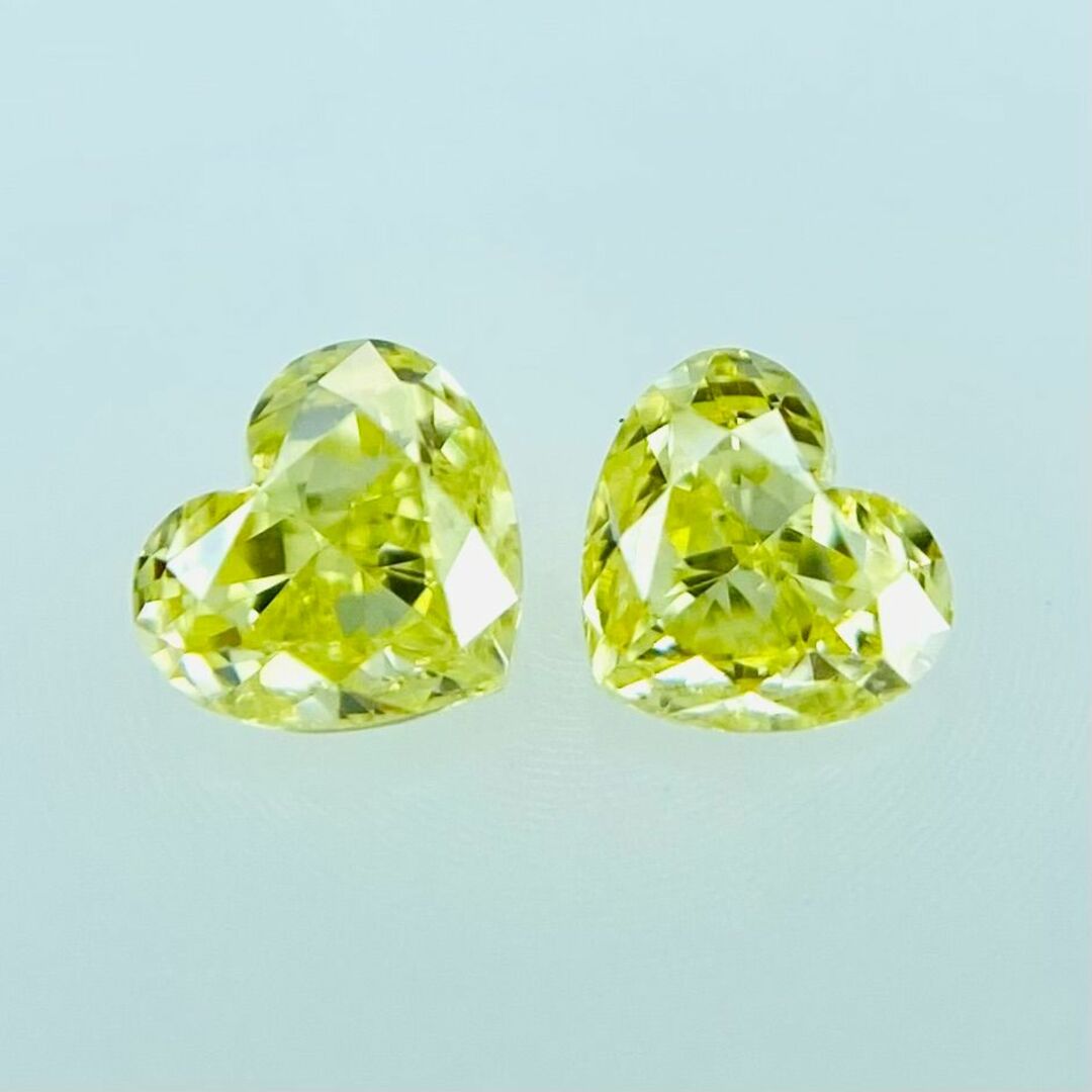 FANCY INTENSE YELLOW 0.094ct＆0.110ct/HS