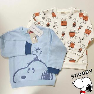 スヌーピー(SNOOPY)の新品 2枚組 110 ★ スヌーピー キッズ トレーナー 裏毛 SNOOPY(Tシャツ/カットソー)