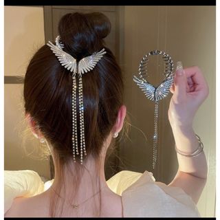 女性ラインストーンタッセルヘアクリップ(バレッタ/ヘアクリップ)