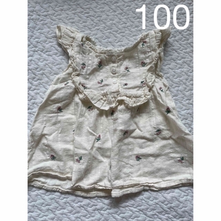 シマムラ(しまむら)の刺繍　女の子　100 半袖　夏服　さくらんぼ(Tシャツ/カットソー)