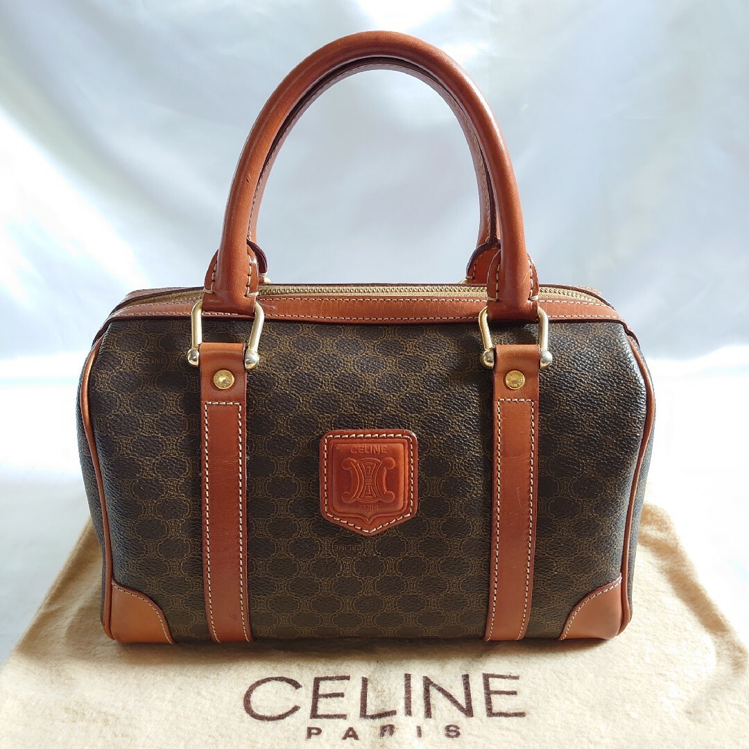 美品 CELINE マカダム柄 ミニハンドバッグ