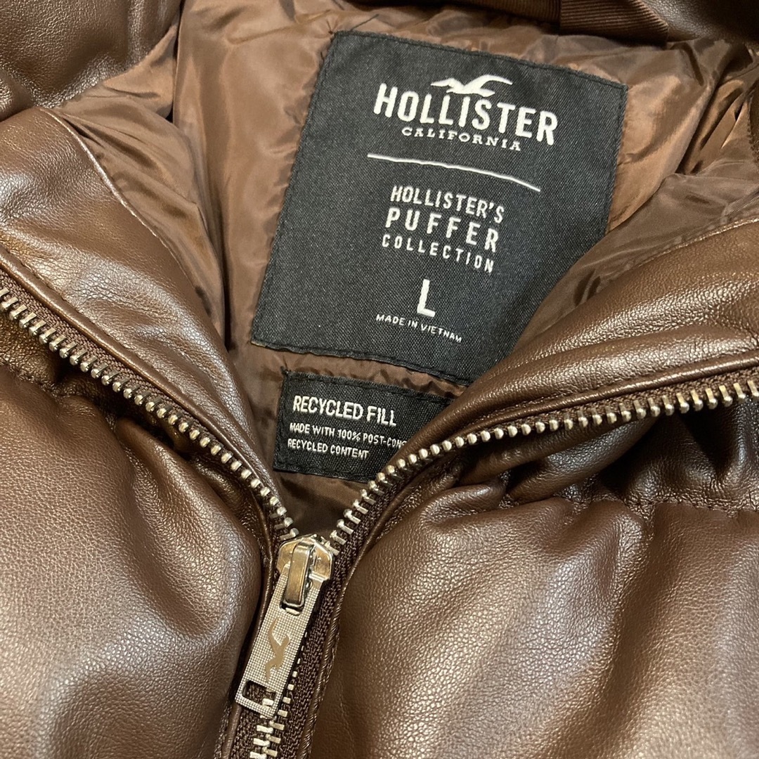 Hollister(ホリスター)のホリスターHOLLISTERレザー調ダウンジャケット新品レディースL一点のみ レディースのジャケット/アウター(ダウンジャケット)の商品写真