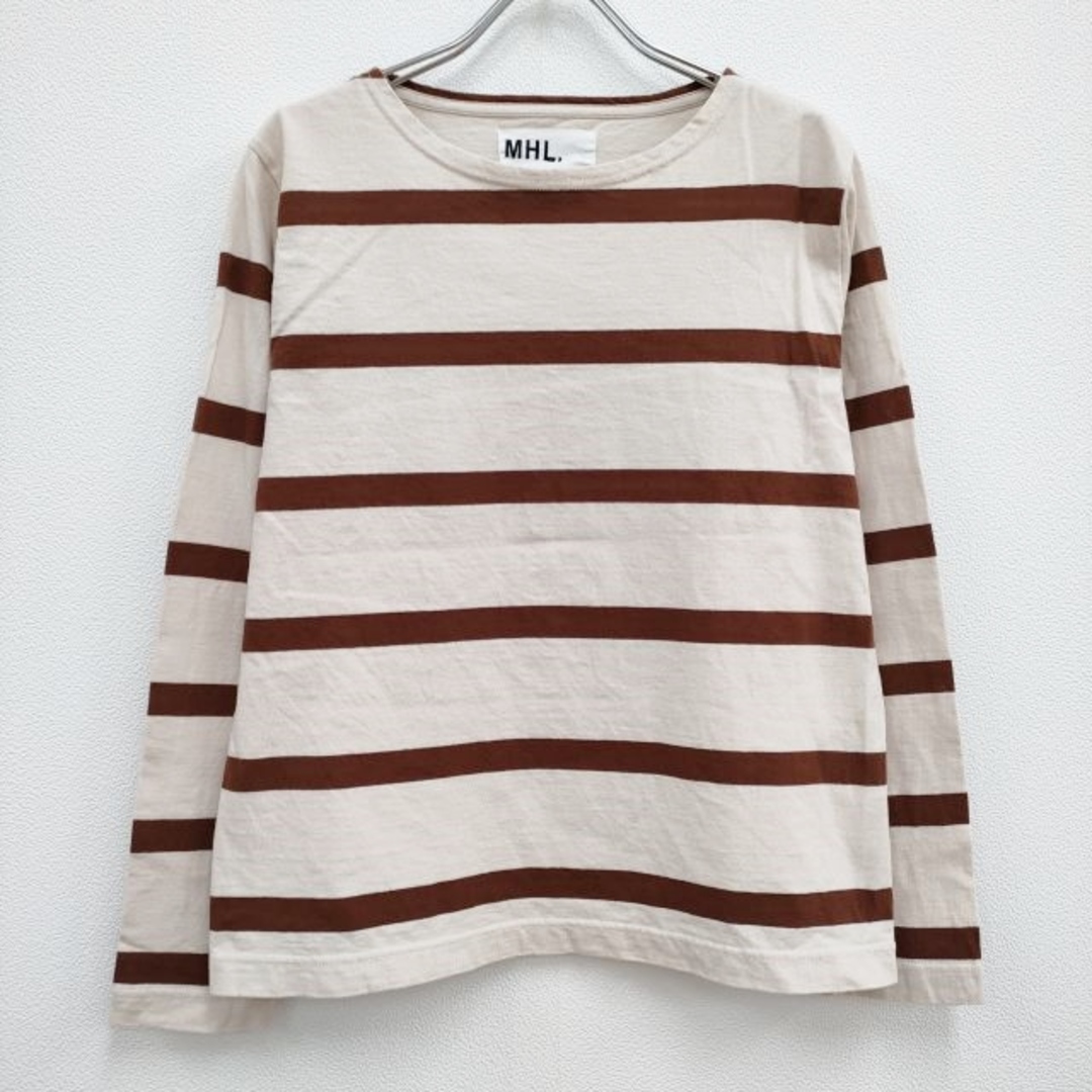極美品》触り心地♡ MHL. コットン100%ボーダーロングTシャツ-