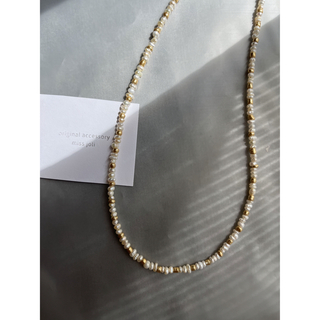 mini pearl necklace    【  gold   】