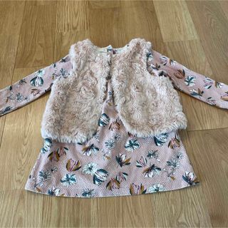 ザラキッズ(ZARA KIDS)のザラベイビー　ワンピース　ファーベスト(ワンピース)