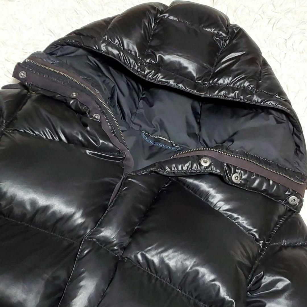 美品 L ラルフローレン ダウン コート 黒 ロング フード 肉厚-