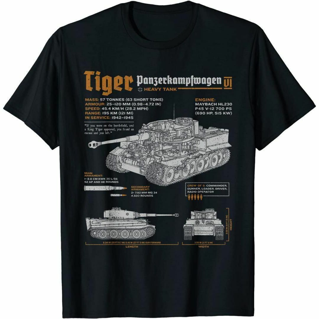 新品【黒色-3XL】Tiger Tanks ミリタリ軍用戦車コレクションＴ#2 メンズのトップス(Tシャツ/カットソー(半袖/袖なし))の商品写真