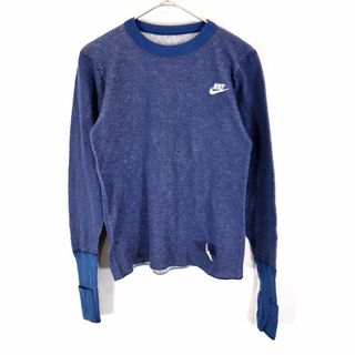 ナイキ(NIKE)の80年代 NIKE ナイキ サーマル 長袖Ｔシャツ アメカジ ワンポイントロゴ ネイビー (メンズ S) 中古 古着 O1554(Tシャツ/カットソー(七分/長袖))