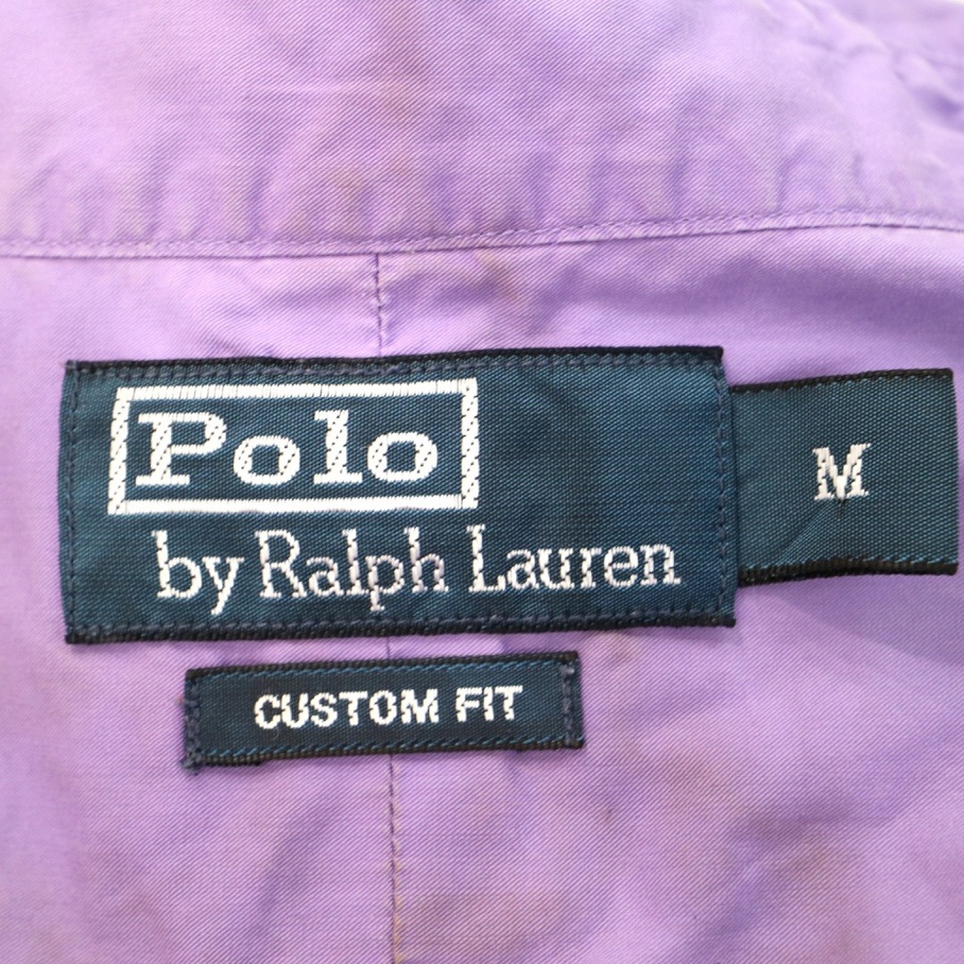 POLO RALPH LAUREN(ポロラルフローレン)の90年代 Polo by Ralph Lauren ポロバイラルフローレン 半袖シャツ 刺繍  アメカジ ワンポイントロゴ パープル (メンズ M) 中古 古着 O1560 メンズのトップス(シャツ)の商品写真