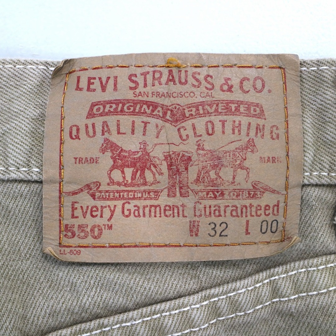 Levi's(リーバイス)の90年代 USA製 Levi's リーバイス 550 デニム ショートパンツ ボタン裏554 サンアントニオ工場 ベージュ (メンズ 32) 中古 古着 O1568 メンズのパンツ(ショートパンツ)の商品写真