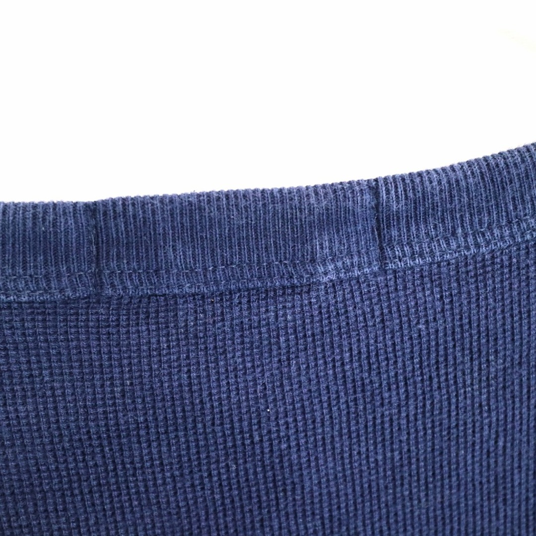 NAUTICA(ノーティカ)のNAUTICA ノーティカ ワンポイントロゴ 長袖Ｔシャツ Y2K 白ステッチ ネイビー (メンズ XXL) 中古 古着 O1570 メンズのトップス(Tシャツ/カットソー(七分/長袖))の商品写真