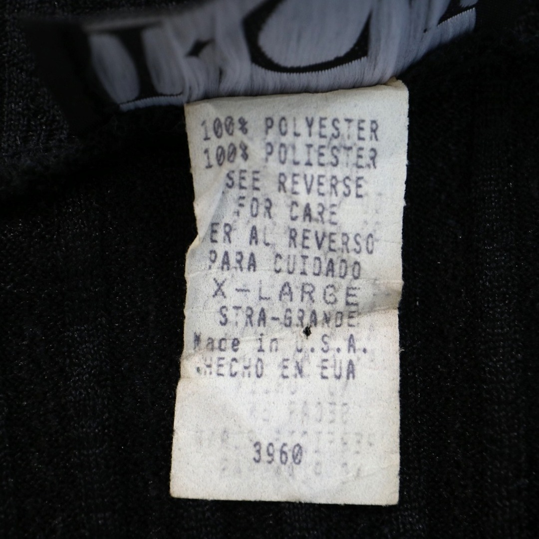 USA製 ICI シアー系 Vネック 長袖Ｔシャツ 大きいサイズ 紙タグ ストライプ ブラック (メンズ X-LARGE) 中古 古着 O1547 メンズのトップス(Tシャツ/カットソー(七分/長袖))の商品写真