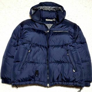 美品 2XL ペレペレ ダウンジャケット オーバーサイズ ネイビー 裏地総柄-