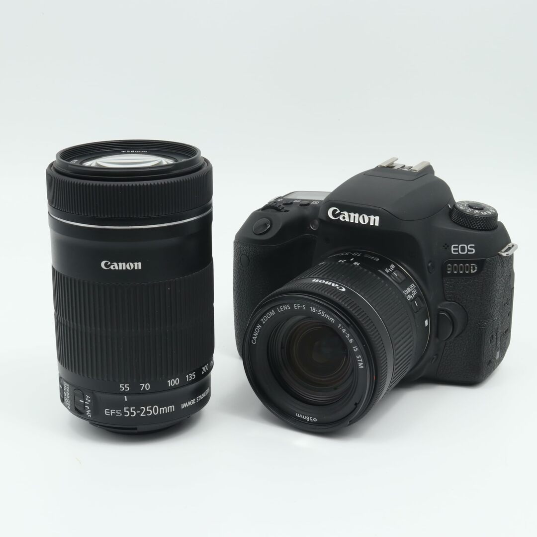 【美品】シャッター数2800回！Canon デジタル一眼レフカメラ EOS 9000D ダブルズームキット EF-S18-55mm/EF-S55-250mm