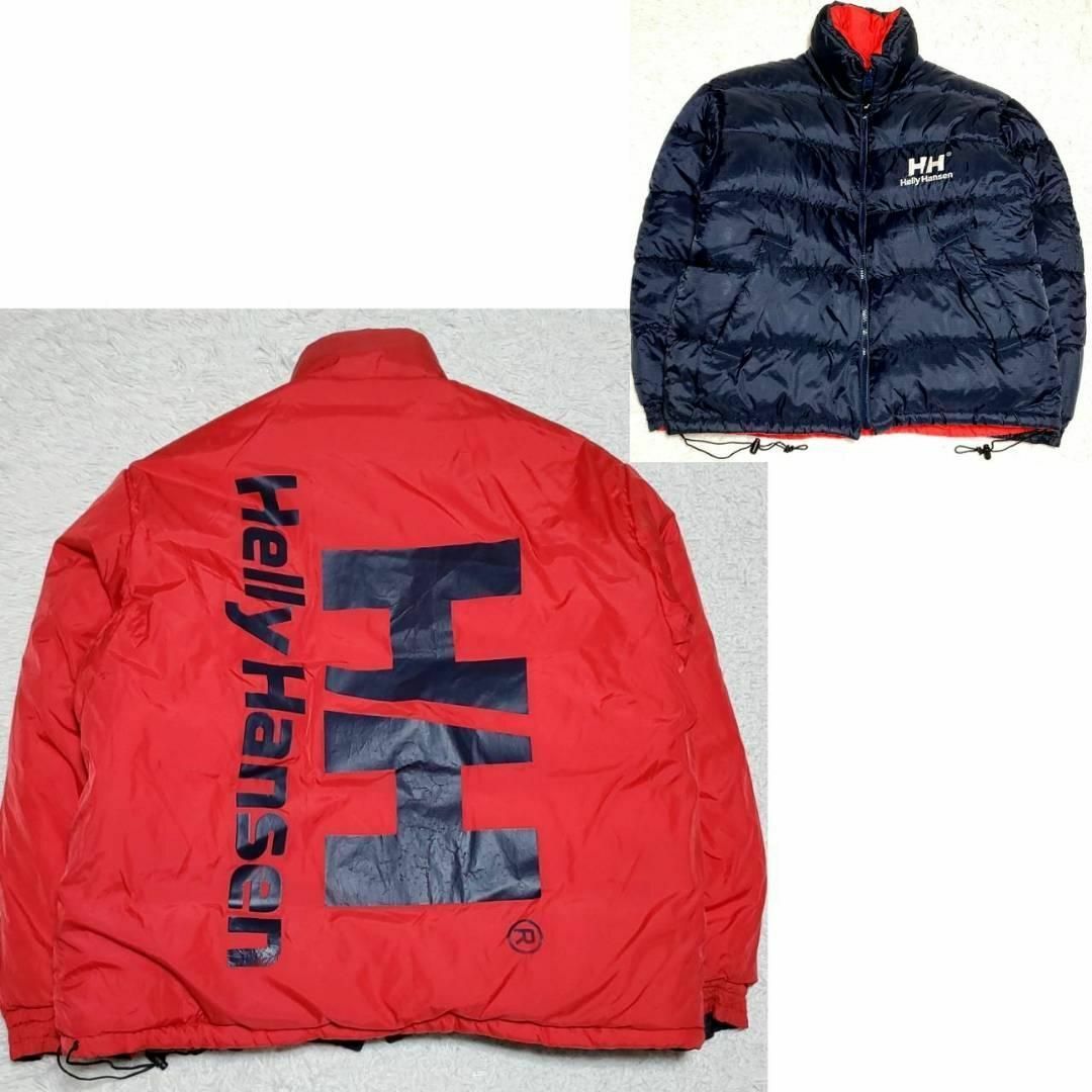 美品　HELLY HANSEN　ノルディック柄　ダウンジャケット　レッド　Ｌ