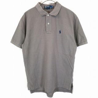 ポロラルフローレン(POLO RALPH LAUREN)のPolo by Ralph Lauren ポロバイラルフローレン 半袖ポロシャツ 刺繍 ワンポイントロゴ 無地 グレー (メンズ M) 中古 古着 O1589(ポロシャツ)