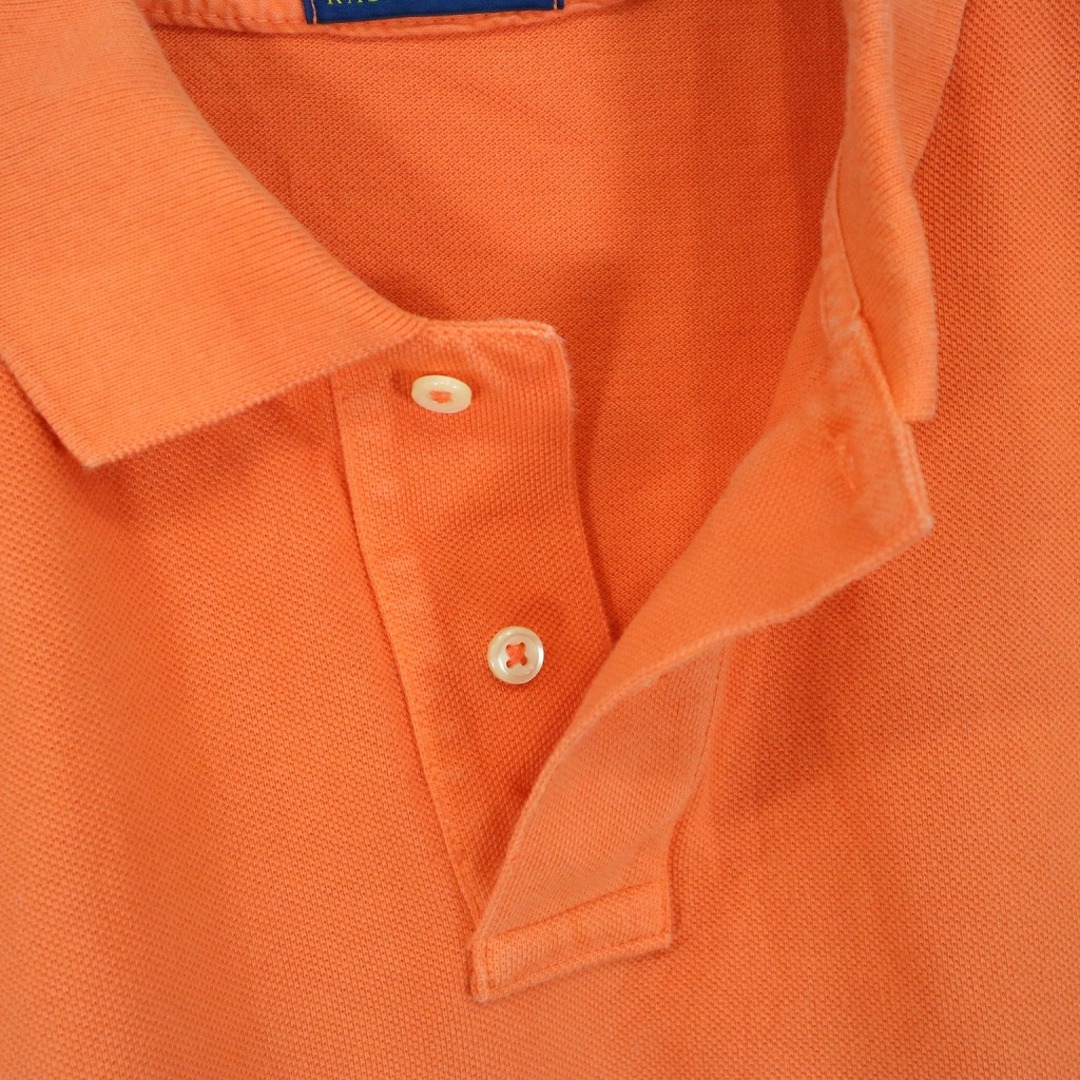 POLO RALPH LAUREN(ポロラルフローレン)のPolo by Ralph Lauren ポロバイラルフローレン 半袖ポロシャツ 刺繍 グラデーション ワンポイント オレンジ (メンズ XL) 中古 古着 O1590 メンズのトップス(ポロシャツ)の商品写真