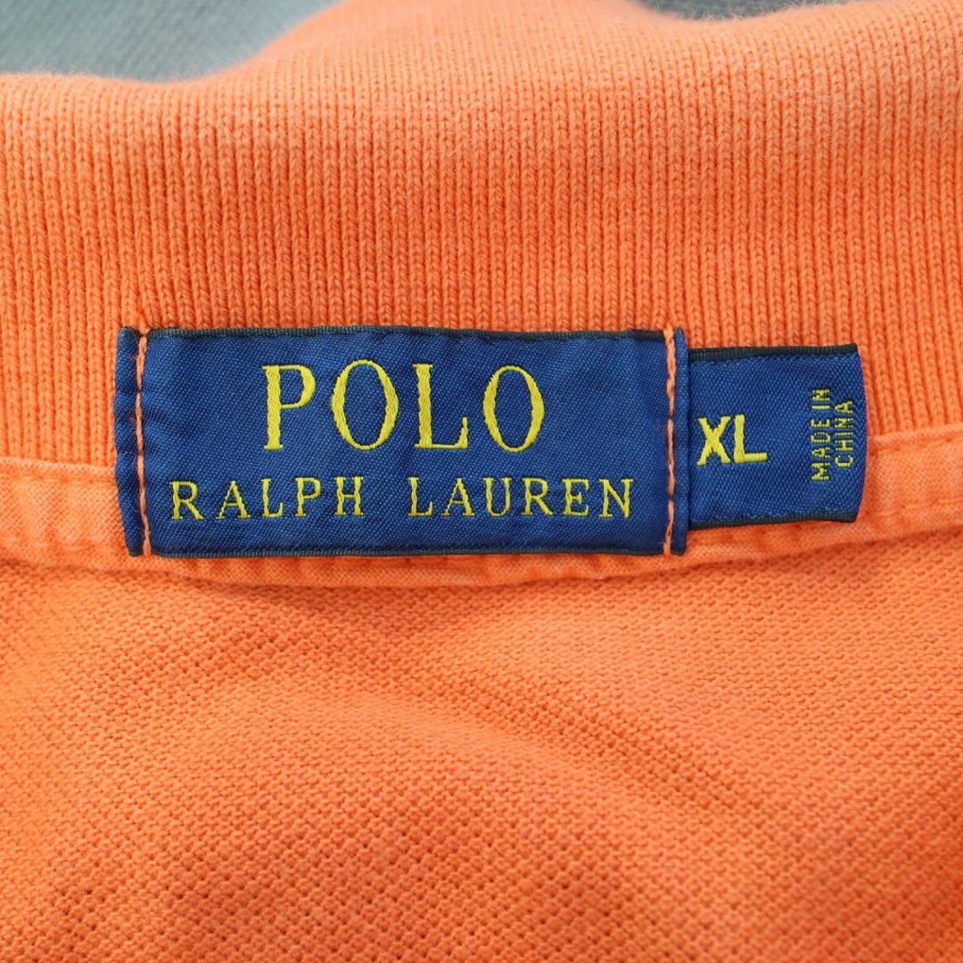 POLO RALPH LAUREN(ポロラルフローレン)のPolo by Ralph Lauren ポロバイラルフローレン 半袖ポロシャツ 刺繍 グラデーション ワンポイント オレンジ (メンズ XL) 中古 古着 O1590 メンズのトップス(ポロシャツ)の商品写真
