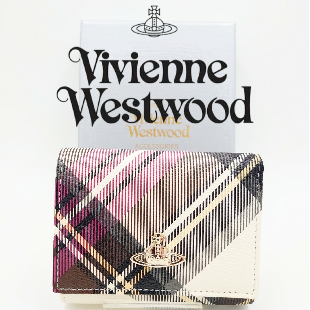 Vivienne Westwood - Vivienne Westwood 三つ折り財布 がま口 チェック