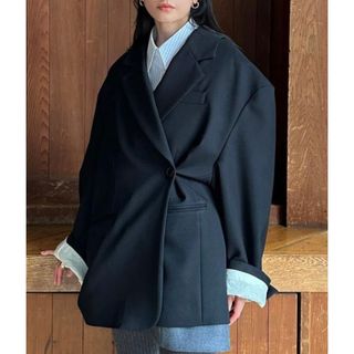 クラネ(CLANE)の2WAY ARRANGE TAILORED OVER JACKET ブラック(テーラードジャケット)