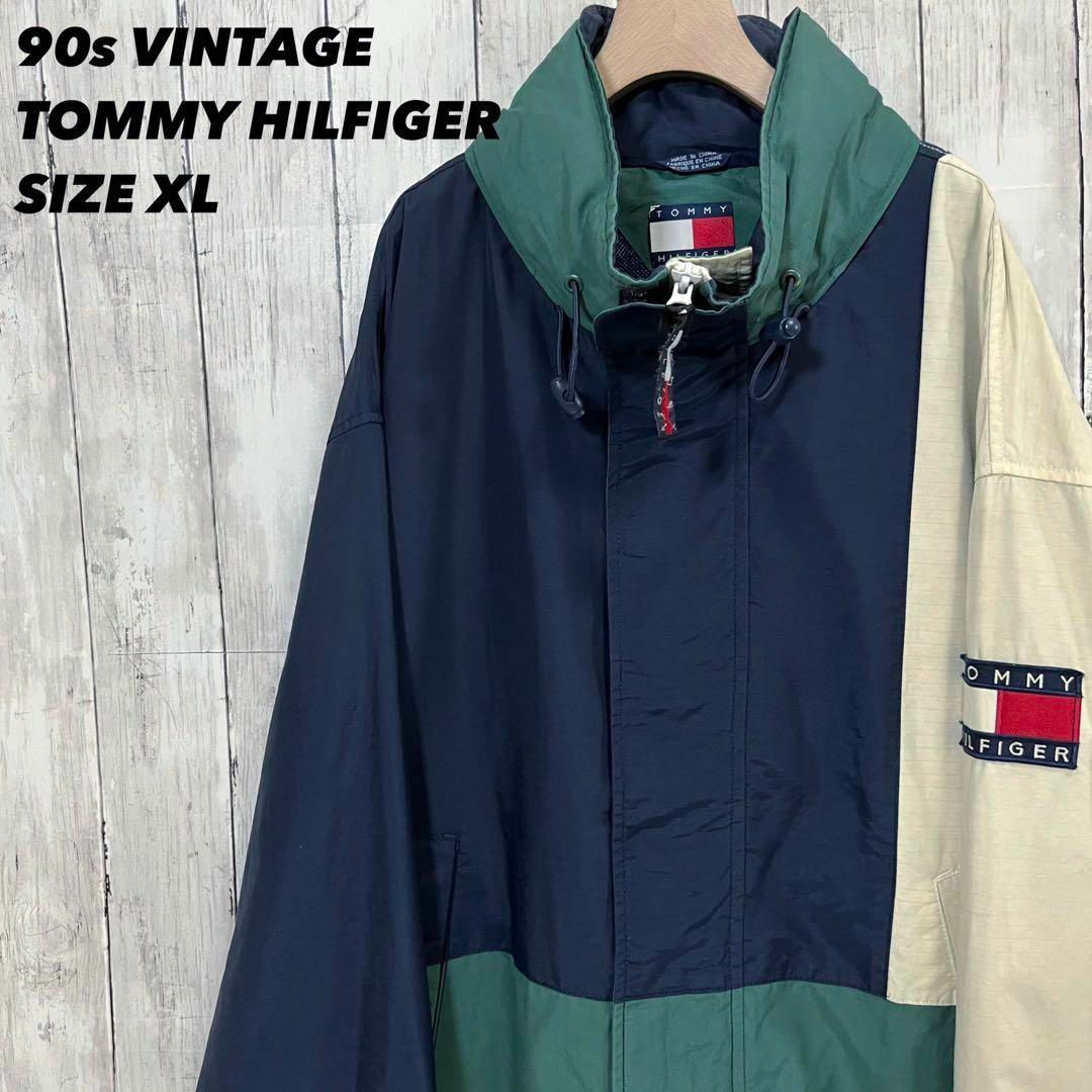 TOMMY HILFIGER - 90sヴィンテージ古着トミーヒルフィガー 切替カラー