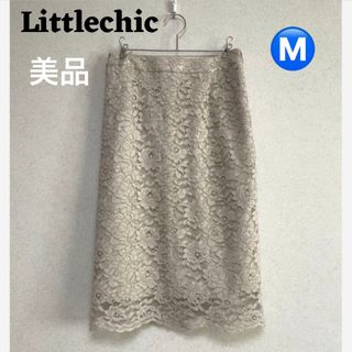 スーツカンパニー(THE SUIT COMPANY)のLittlechic タイトスカートフラワレース＊SUIT COMPANY(ひざ丈スカート)