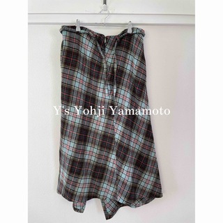 ヨウジヤマモト(Yohji Yamamoto)のY’s Yohji Yamamoto チェックアシンメトリーロングスカート(ロングスカート)