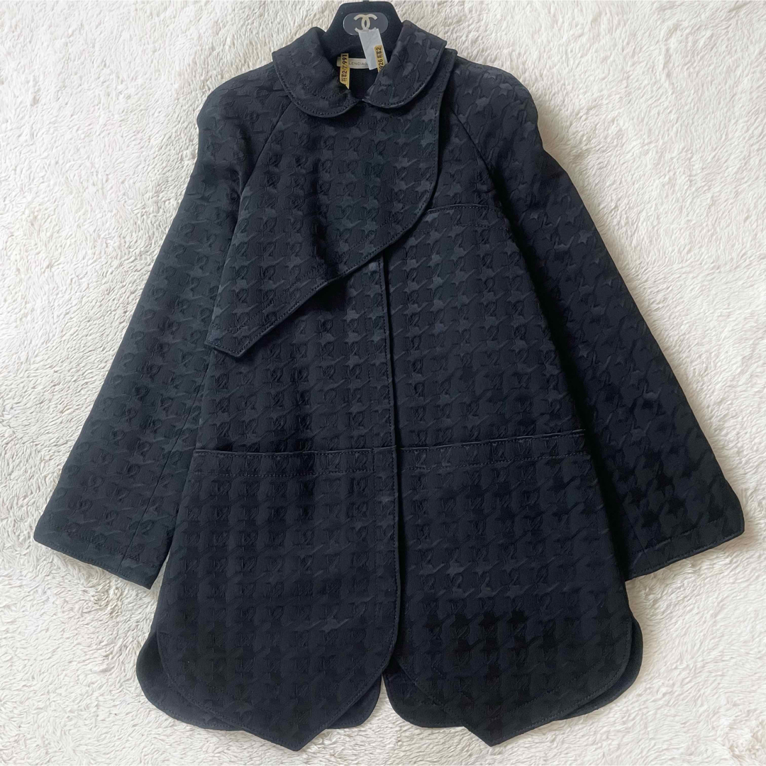 極美品 バレンシアガ 千鳥柄コート ケープ
