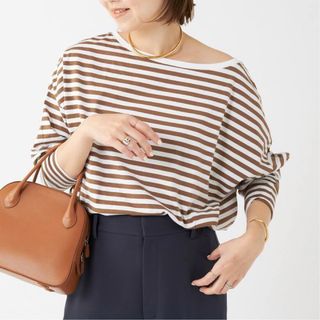 プラージュ(Plage)のキャメル Plage【R’IAM】FEMININE ボーダー Tシャツ(カットソー(長袖/七分))