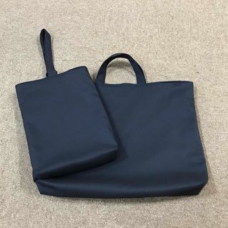 レッスンバッグ　上履き入れ　濃紺　お受験　セット　無地(バッグ/レッスンバッグ)