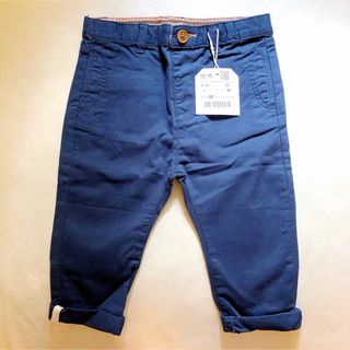 ザラキッズ(ZARA KIDS)の新品タグ付き☆ザラベイビー☆カッコ可愛いネイビーのツイルパンツ☆80cm(パンツ)