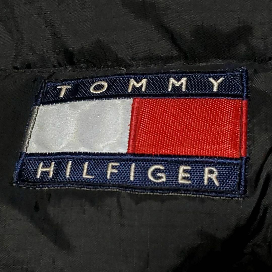 極美品 L トミーヒルフィガー  ダウン コート 背面ビッグロゴ   ロング　黒